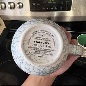 Starbucks Blue and White Ceramic Mug 14 oz